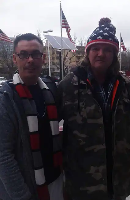 Veterans Memorial Tribute Harry S Truman VA Hospital David Haave giving out the love for Community and Country -- David Haave